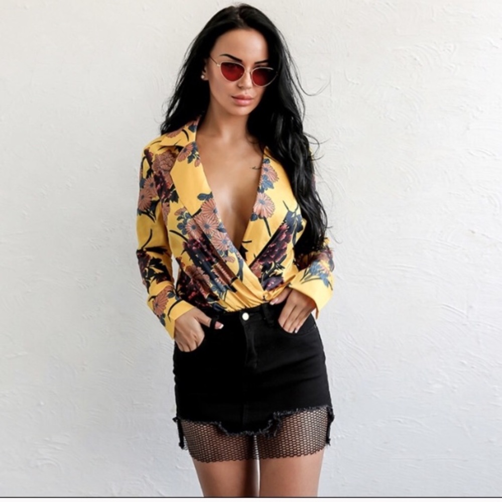Floral Silk Bodysuit - Picture 2 of 8